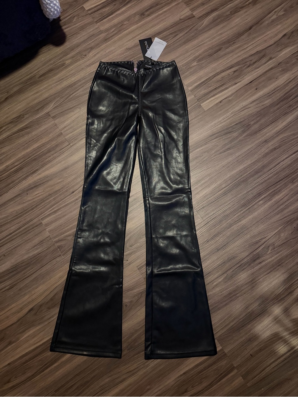 Black Faux Leather Flared Pants - Modern High-Rise Bootcut